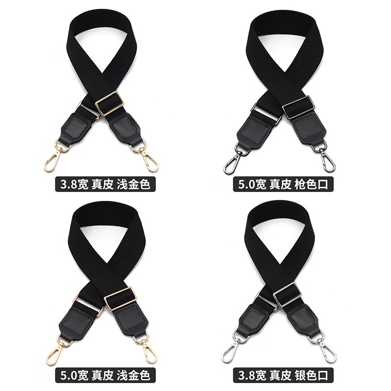 Dây Đeo Túi Xách Bản To Màu Đen Trơn Tùy Chỉnh Thời Trang Cho Nữ