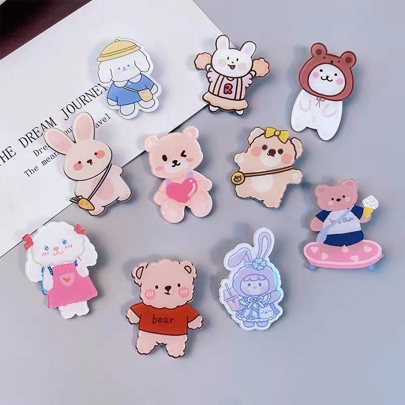 Set 3 / 5 / 10 Ghim Cài Áo Bằng acrylic Hình Cô Gái Hoạt Hình Nhật Bản Dễ Thương Sáng Tạo