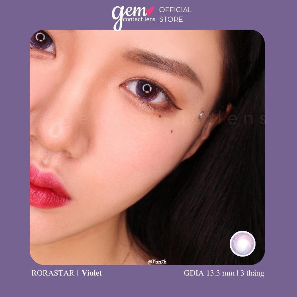 Lens Áp Tròng Tím Galaxy RORASTAR VIOLET - Nội Địa Hàn OLENS - 3 Tháng Chất Liệu Cao Cấp Phù Hợp Mắt Nhạy Cảm