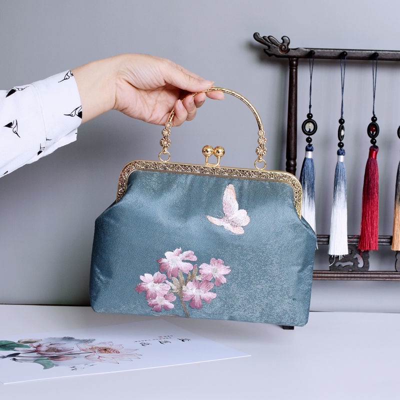 HAPPY HOMLIV Túi xách thêu họa tiết phong cách Hán phục cổ điển