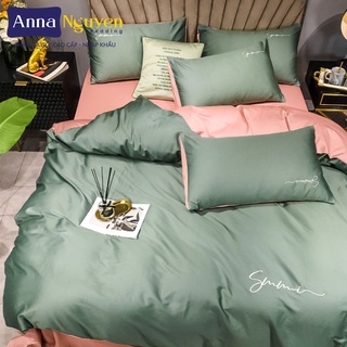Bộ Chăn Ga Gối Đệm Cotton Lụa Sumoi 60s Drap Giường Phối Cao Cấp Bo Chun Drap - Anna Nguyen Bedding