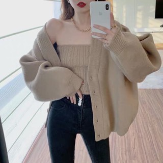 [ORDER] Set áo khoác len tay phồng+áo quây len