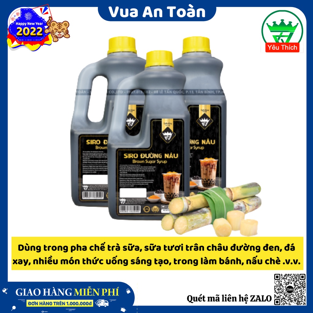 Sirup Đường Nâu, Đường Đen Hương Mật Mía Chai 2.5kg Nấu Ra Thành Phẩm 4 Lít