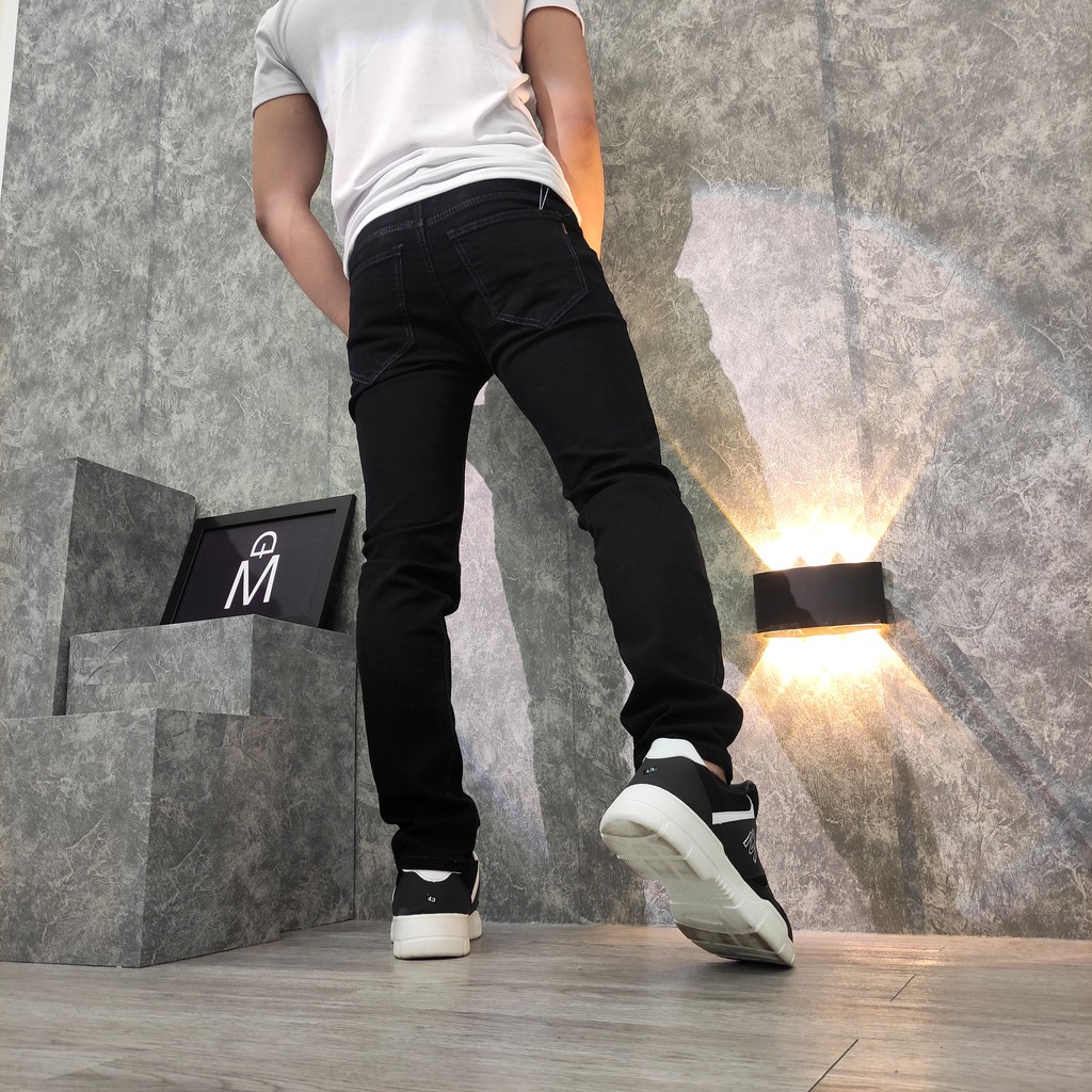 [FREESHIP] Quần jean nam đen trơn vải co giãn bền đẹp TL98 | BigBuy360 - bigbuy360.vn
