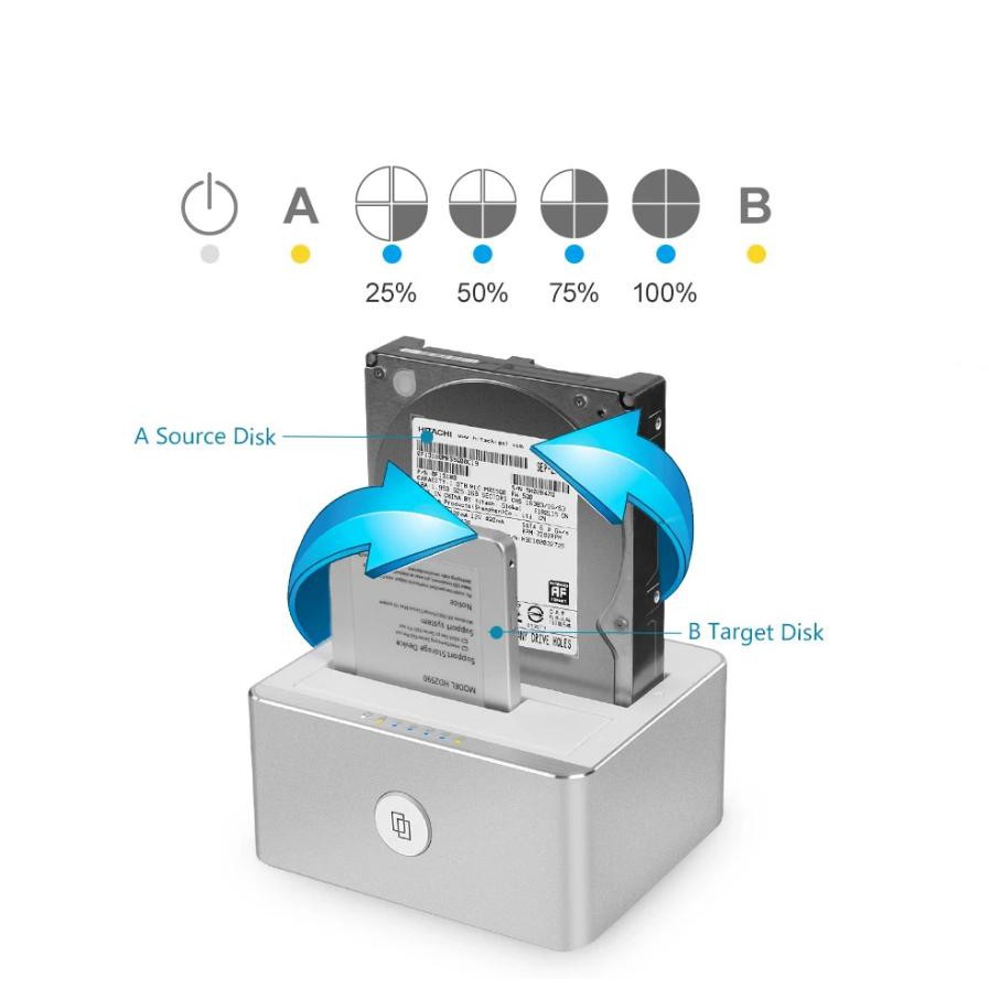 HDD Dock 2.5/3.5 Sata Unitek 3.0 (Y-3026). Thiết bị đọc dữ liệu ổ cứng. Vi Tính Quốc Duy