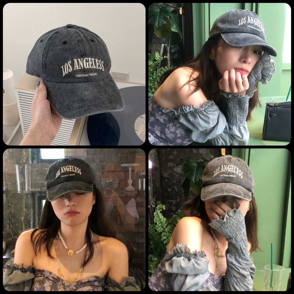 Mũ lưỡi trai thêu Los Angeles nam nữ vải bò denim nón kết đi học đi chơi thời trang đẹp rẻ phong cách học sinh sinh viên