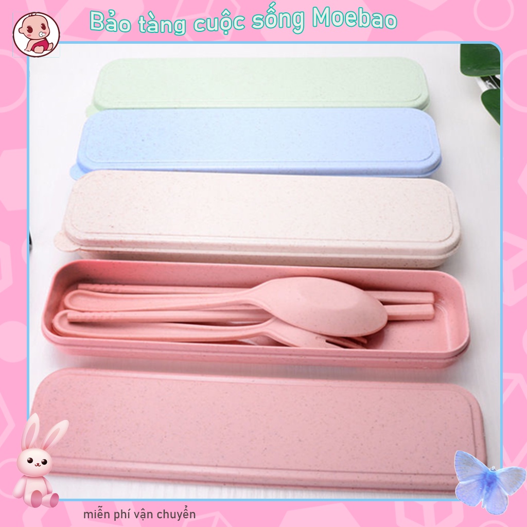 Bán Sỉ Bộ Thìa Đũa Dĩa Lúa Mạch Ăn Trưa Văn Phòng (Có Hộp Giấy Đẹp)--S.P