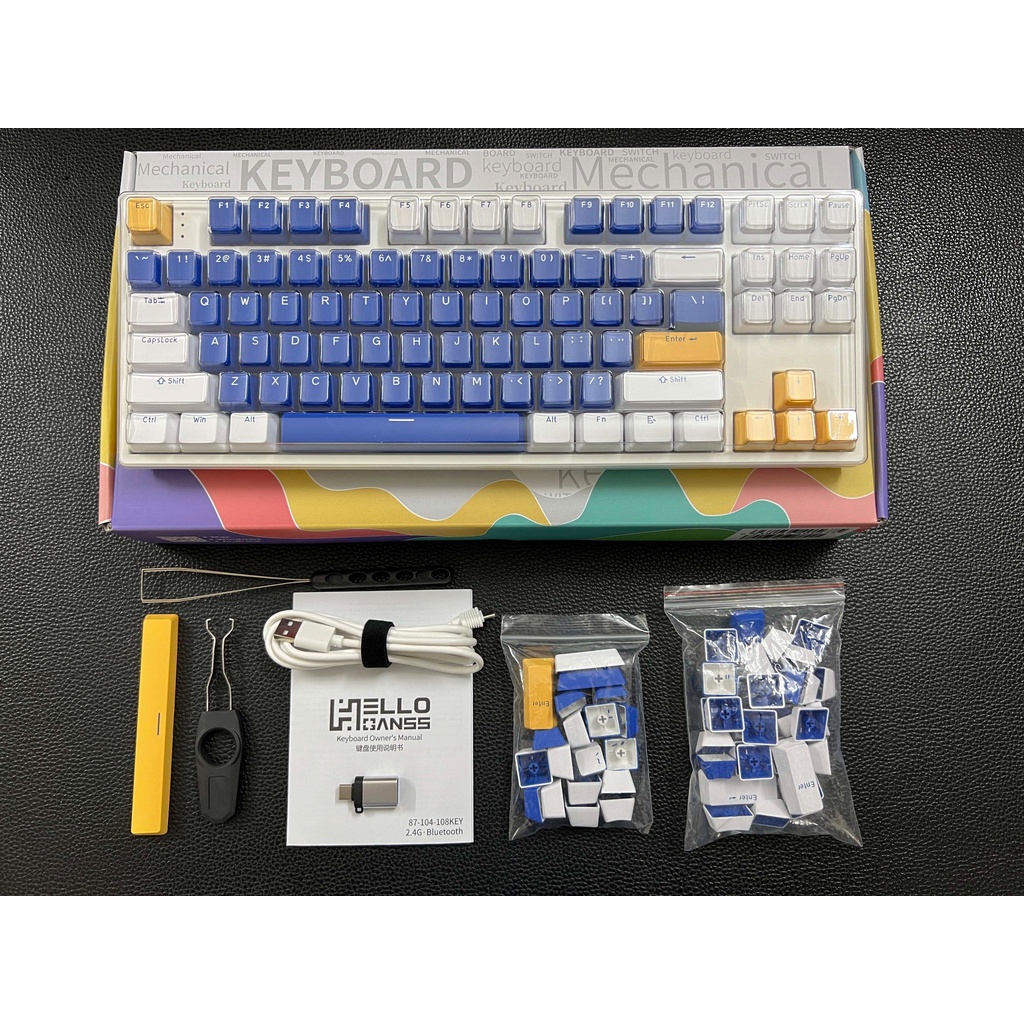 Bàn Phím Cơ Ganss HS87T RGB Bluetooth 5.0/ 2.4G/ Type-C Chính hãng