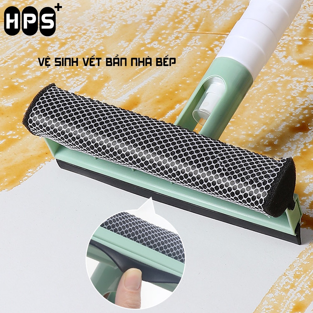 Cây lau kính thông minh kèm gạt nước tích hợp bình xịt dung dịch làm sáng bóng sạch sẽ