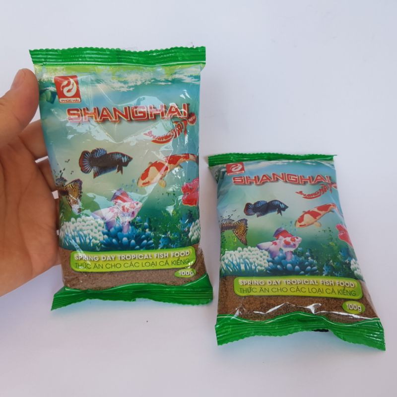 Cám cá ShangHai viên nhỏ 100g. Thức ăn cho cá kiểng lên màu Cám cá giá rẻ Thức ăn cám cá giá rẻ