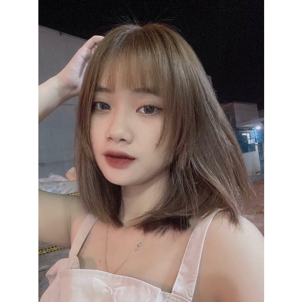 thuốc nhuộm tóc nâu bơ tặng oxi trợ nhuộm và gang tay