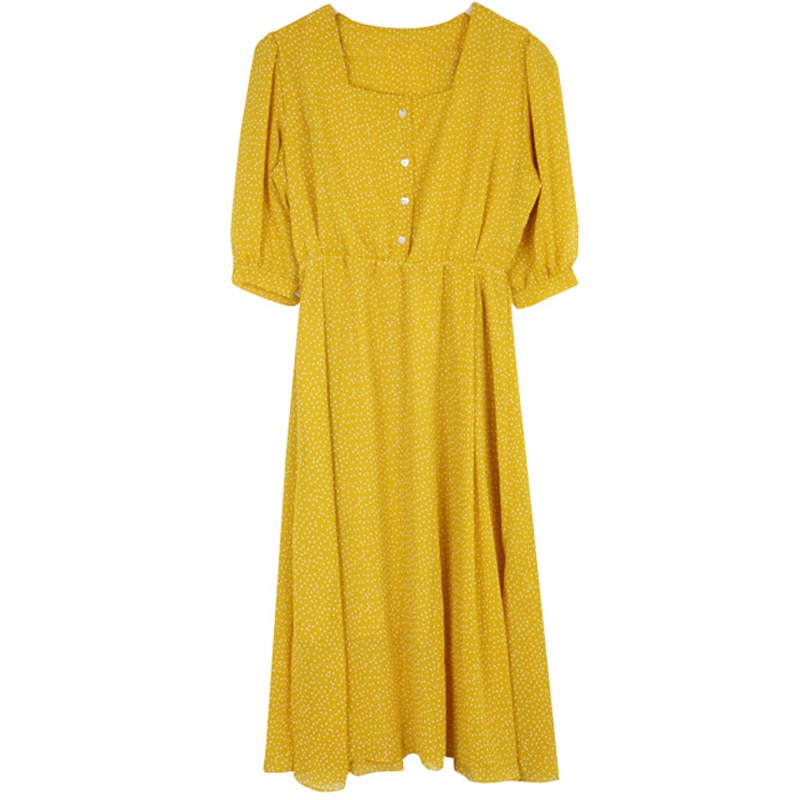 Váy MORAN cổ vuông chấm bi dáng dài ( ORDER- ảnh thật) | BigBuy360 - bigbuy360.vn