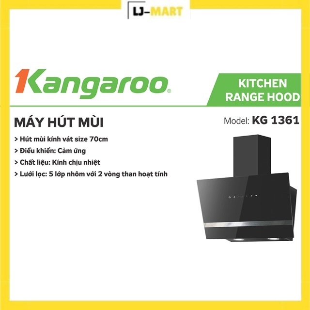 Máy hút mùi kính vát Kangaroo KG1361-LJ-MART