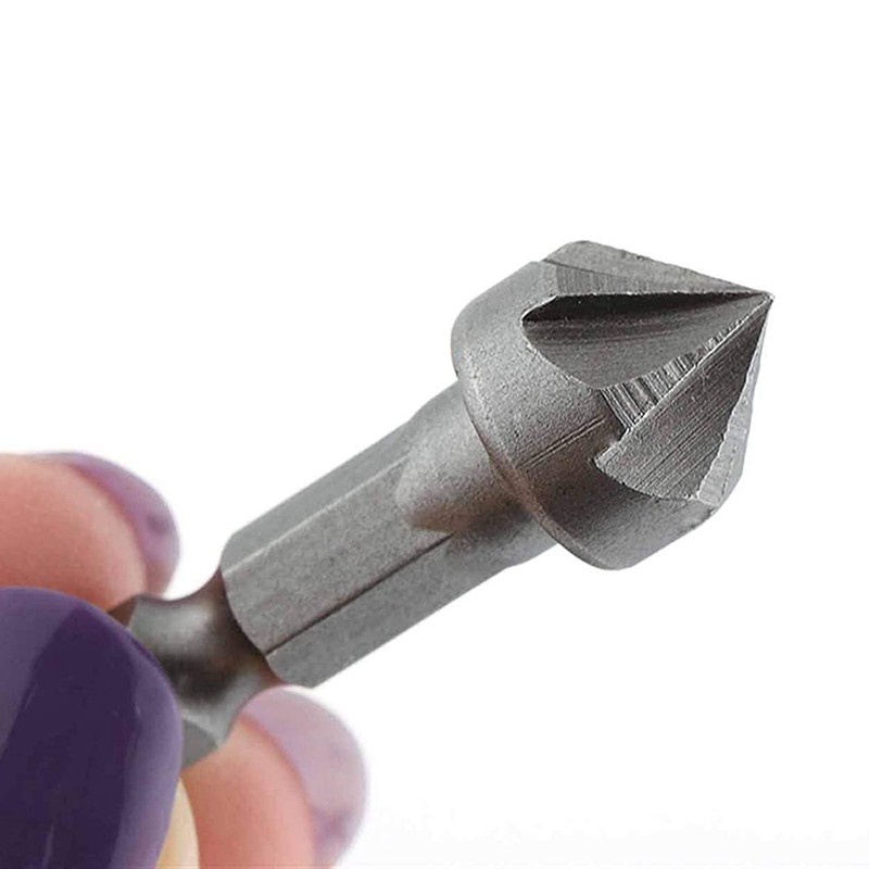 10Pcs 90 Degree Countersink Drill Chamfer Bit 1/4 inch 6 Flute