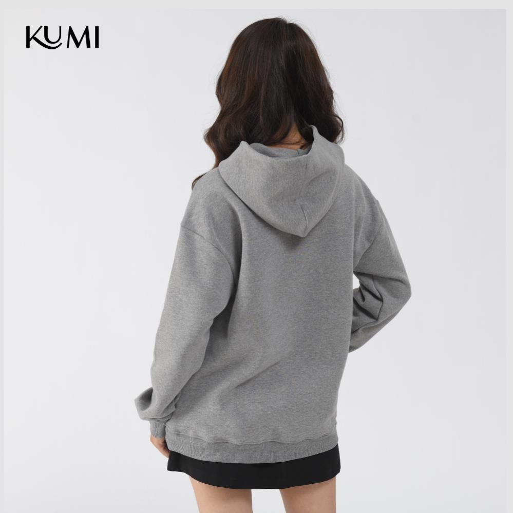Áo Hoodie Nữ Dài Tay Có Mũ Chất Nỉ Bông Cao Cấp Kumi, Áo Nỉ Nữ Basic Có Mũ Thời Trang Trẻ Trung Năng Động - Ghi | BigBuy360 - bigbuy360.vn
