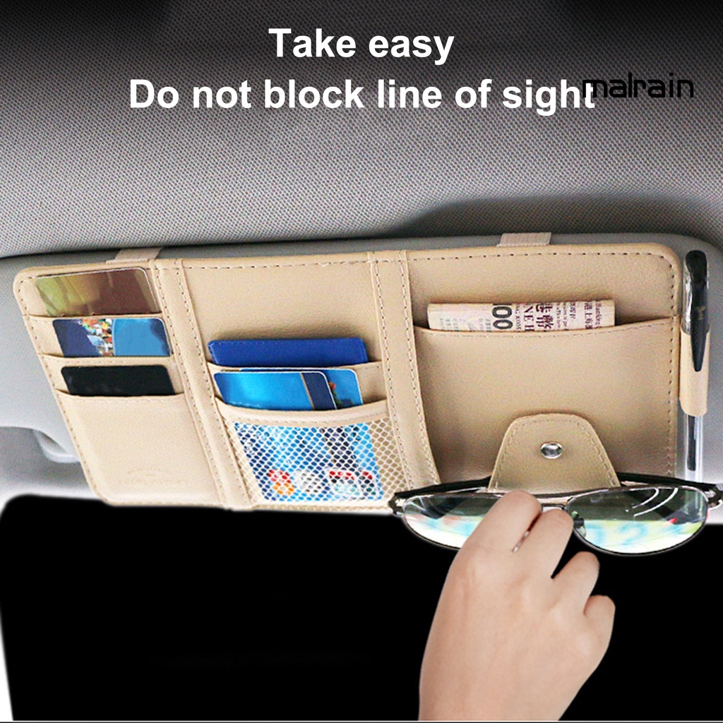 Ví Da Giả Đựng Thẻ Gắn Tấm Chắn Nắng Xe Hơi Đa Năng Tiết Kiệm Không Gian