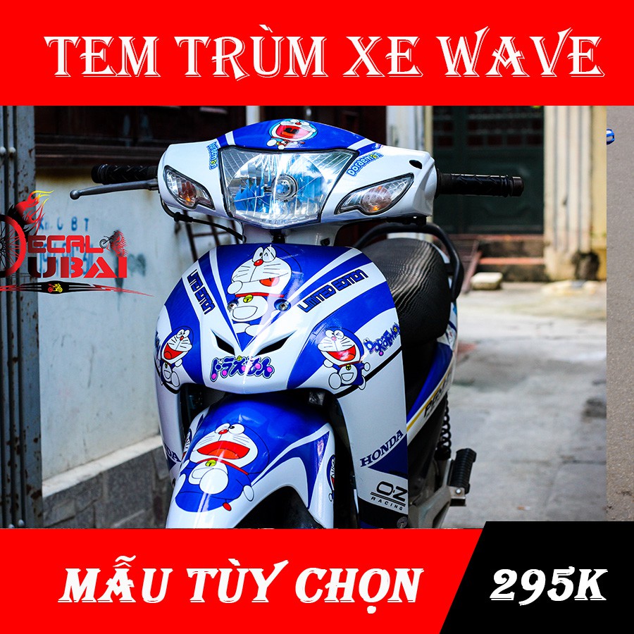 Tem Trùm Wave Doremon Xanh Trắng