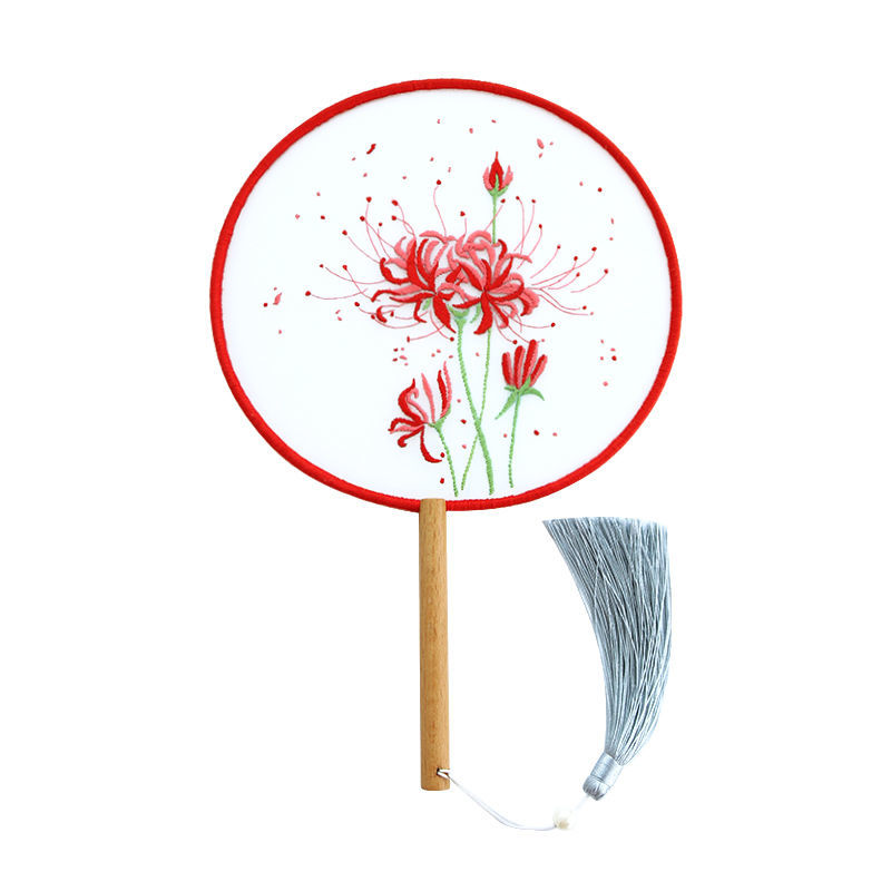 Thêu Handmade/Antique hand embroidered hand fan, Chinese fan