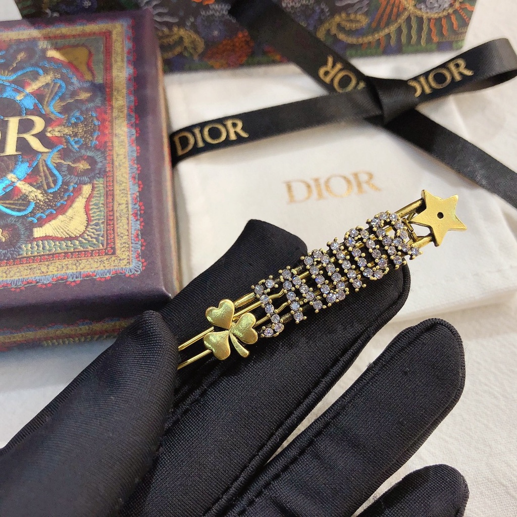 Kẹp Tóc Dior Đính Kim Cương Giả Phong Cách Retro Cho Nữ