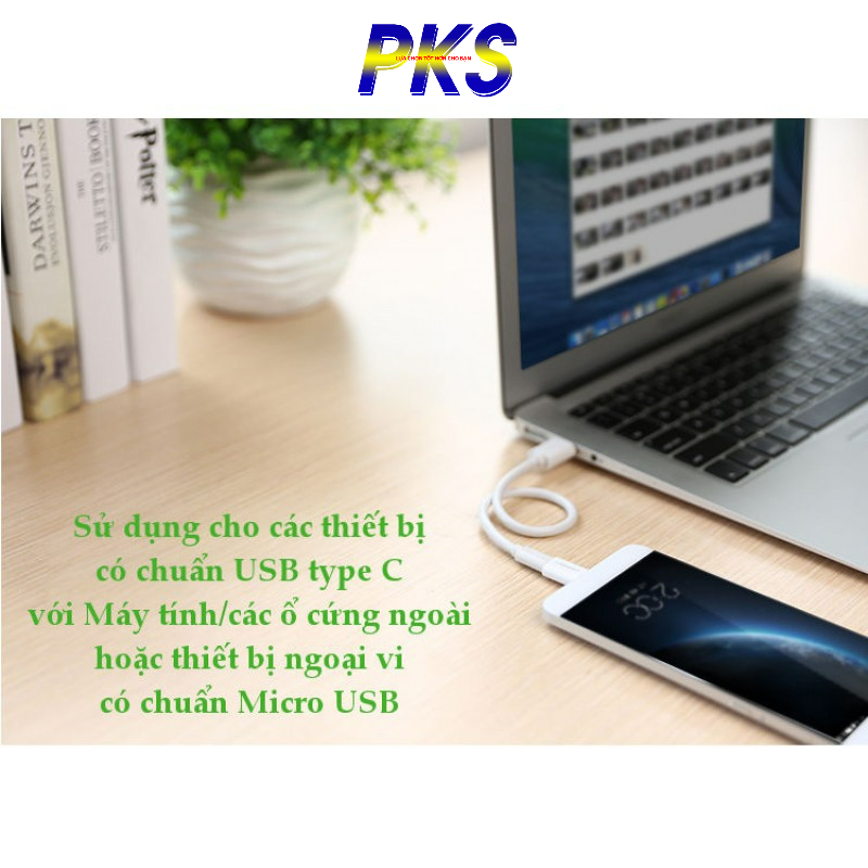 Đầu chuyển Micro USB cái sang Type C đực chính hãng Ugreen 30154