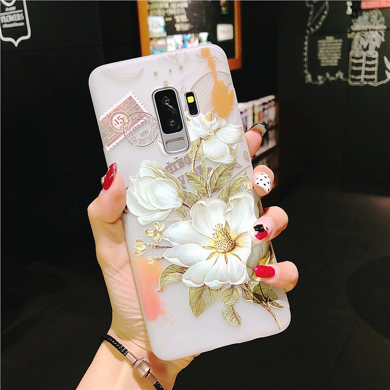 Ốp lưng điện thoại in hoạt hình White Pink Peony Pattern cho Samsung Galaxy A51 A71 A50S A30S A70 A50 A30 A20 A10 M10 A7 2018 Note 10 9 8 S20 Ultra S10 S9 S8 Plus