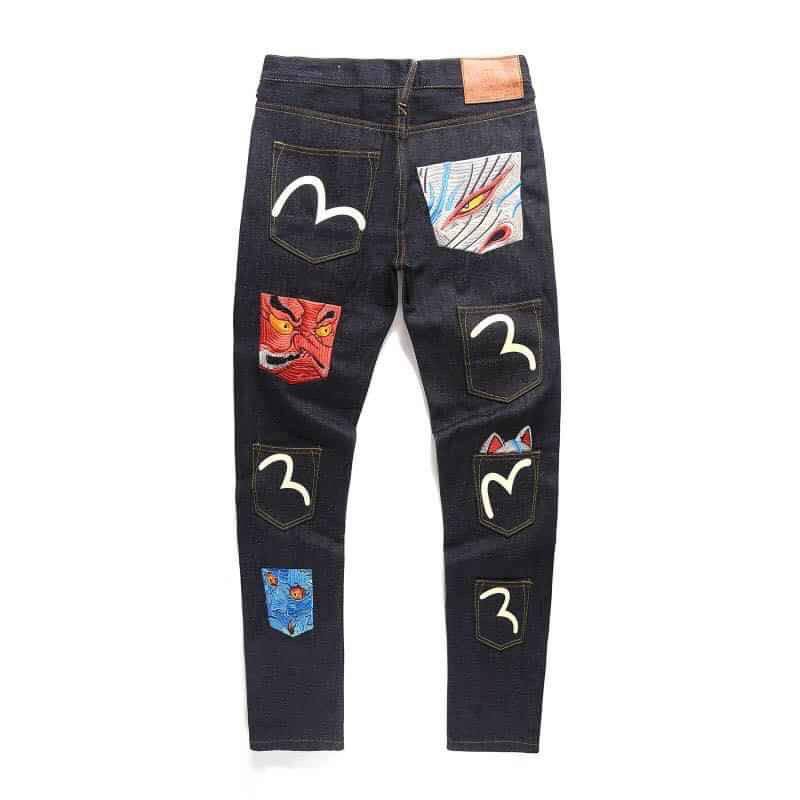 Quần jean evisu nam thêu sói nhiều túi vải jeans cao cấp chuẩn evisu K3 STORE j1064