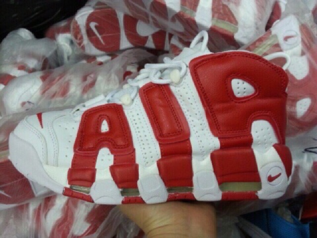 NEW CTY [FreeShip] [Xả Giá Sốc]. giầy thể thao sneaker air more uptempo trắng chữ đỏ hot uy tín P hot