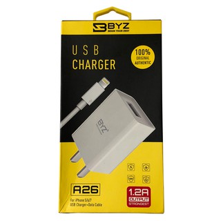 Bộ sạc BYZ 1.2A ip5/6/7 A26