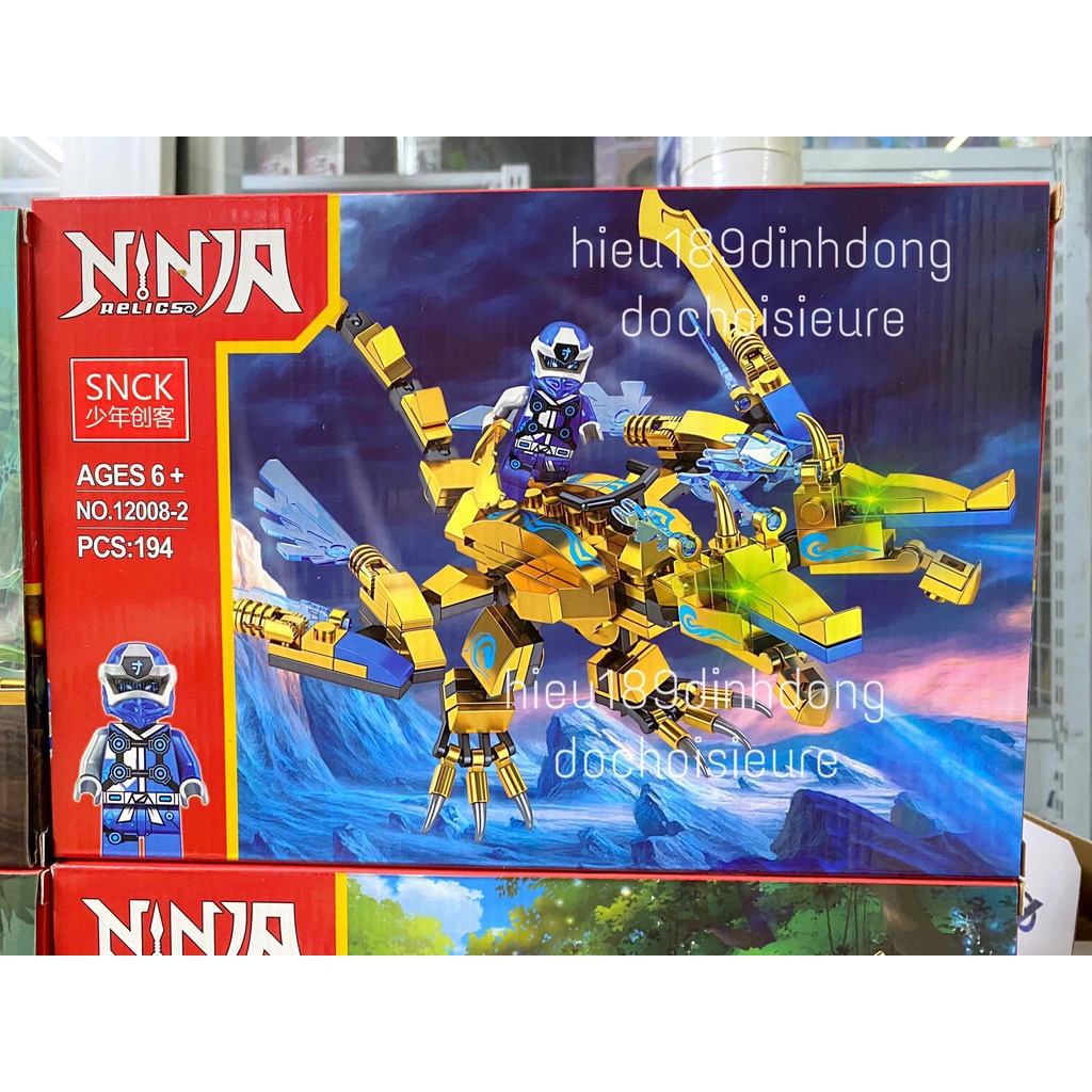Lắp ráp xếp hình Ninjago Xe và rồng của các ninja 12008