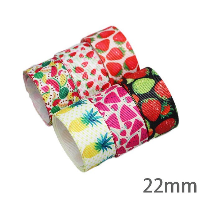 Bộ 6 Ruy Băng Ren In Họa Tiết Dễ Thương (22 / 25mm / 38mm)