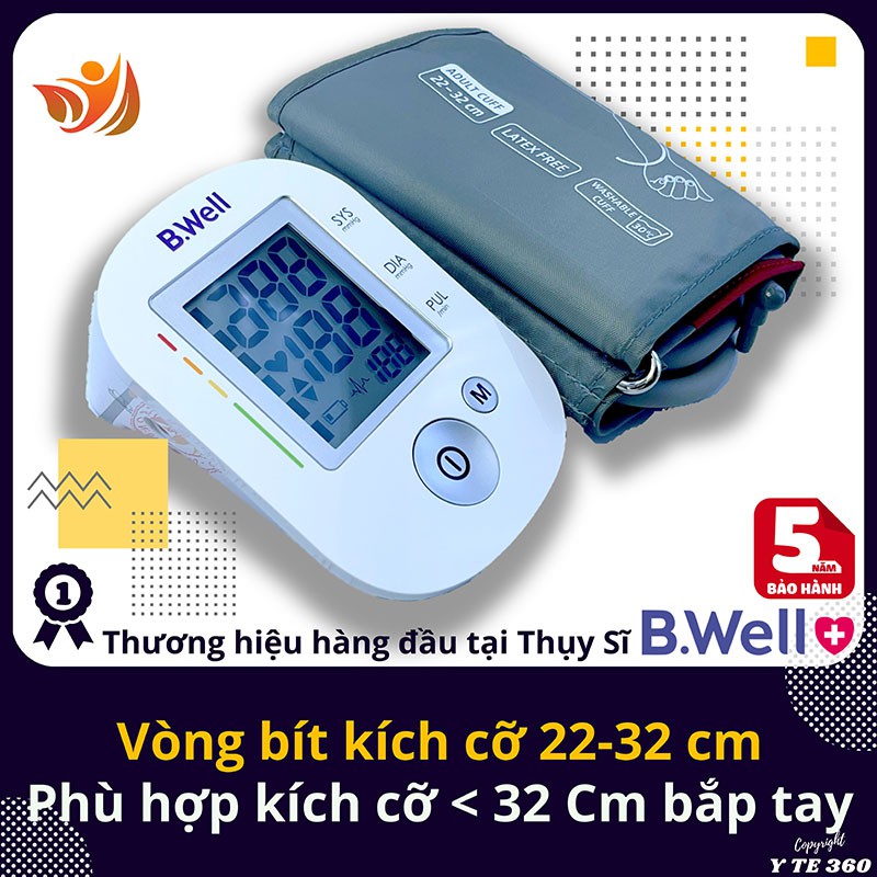 Máy đo huyết áp bắp tay điện tử tự động b.well pro 35 - bwell y tế 360