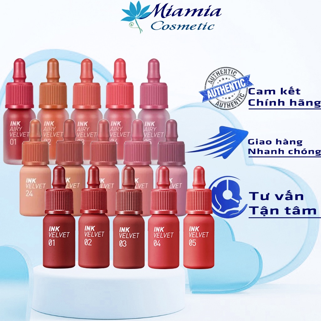 Son Ink Kem Lì Peripera Ink Velvet Velvet Airy Lip Tint Đủ Màu Mới Nhất 4g