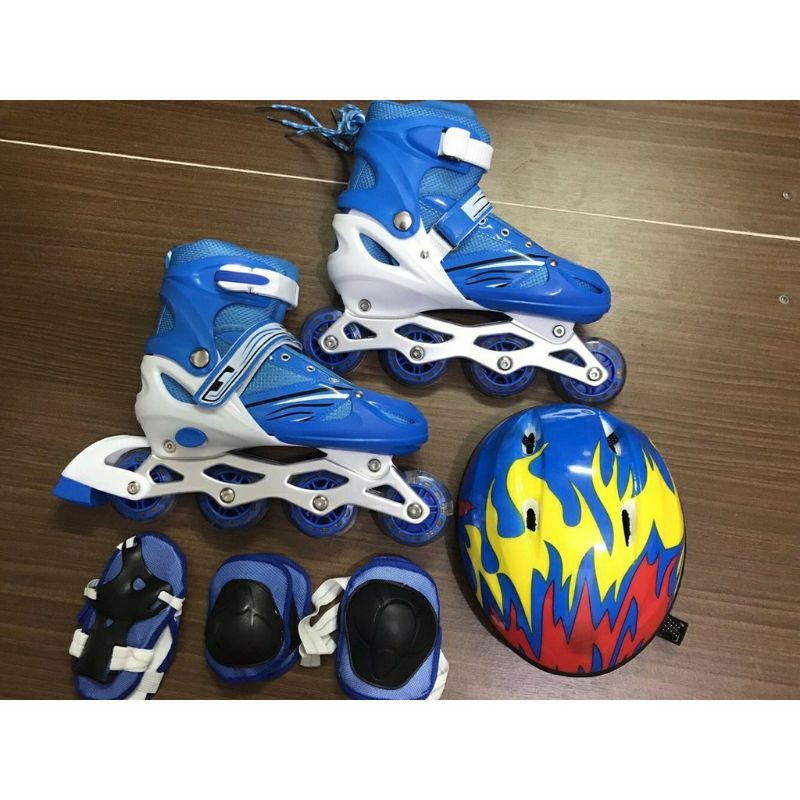 Trọn bộ giày patin cho trẻ em. người lớn bánh có đèn flash tăng kèm
