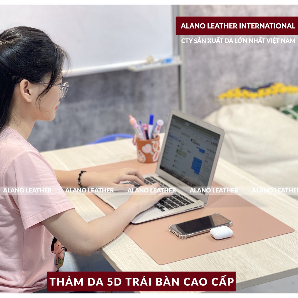 [Hình Thật / Giá Xưởng] Thảm Da Trải Bàn 5D Màu Hồng Pastel Chống Thấm, Chống Trầy, Tiện Lợi, Bảo hành 2 Năm Tại Xưởng