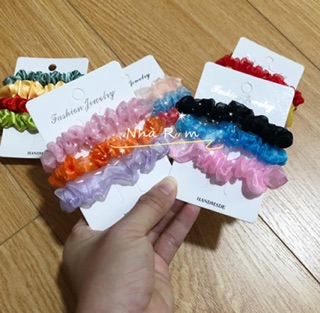 Set 3 cột tóc scrunchies cỡ nhỏ mini