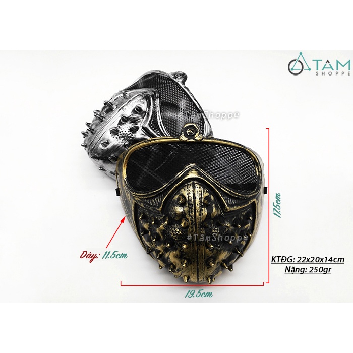 Mặt nạ đinh tán mắt lưới Punk Style HLW-MN-81