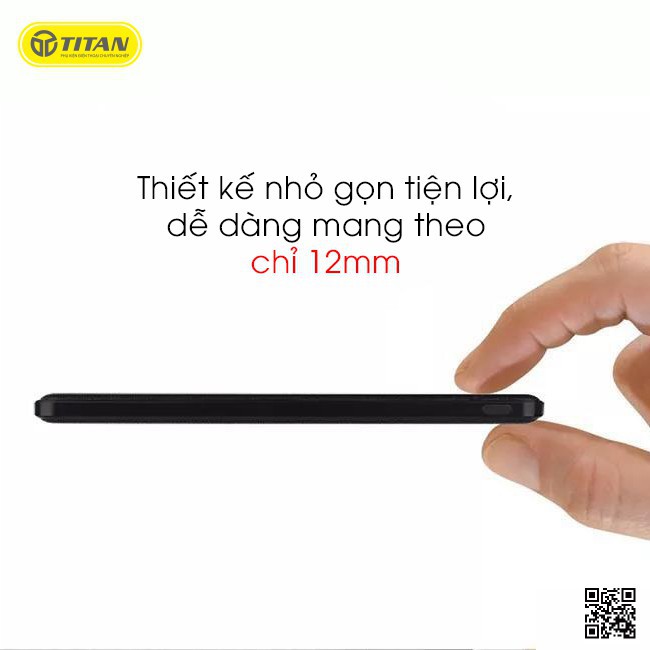 Pin Sạc Dự Phòng 20000 mAh TITAN P22 Cổng USB Type C Micro cho iP 6 7 8 plus x xs max 11 12 pro SAMSUNG OPPO xịn