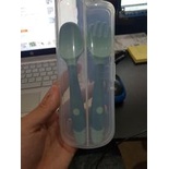 ❤️SALE[DEAL SỐC⭐️Set Thìa Dĩa Ăn Dặm Cho Bé Uốn Dẻo 360 Độ,Muỗng Uốn Cong Tập Xúc, Chất Liệu TPE An Toàn Cho Bé