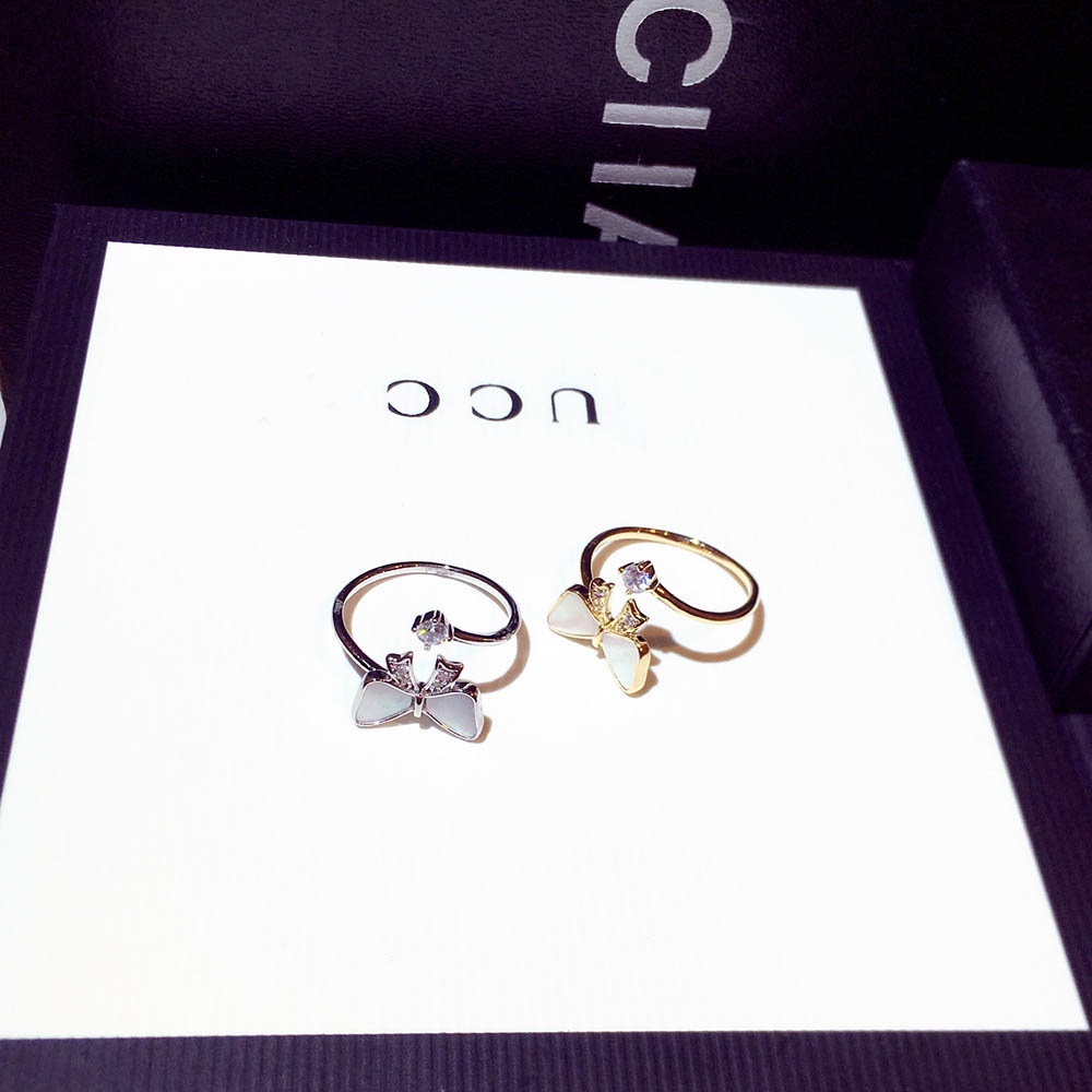 Nhẫn Mạ Vàng 18k Mặt Hình Bướm Đính Đá
