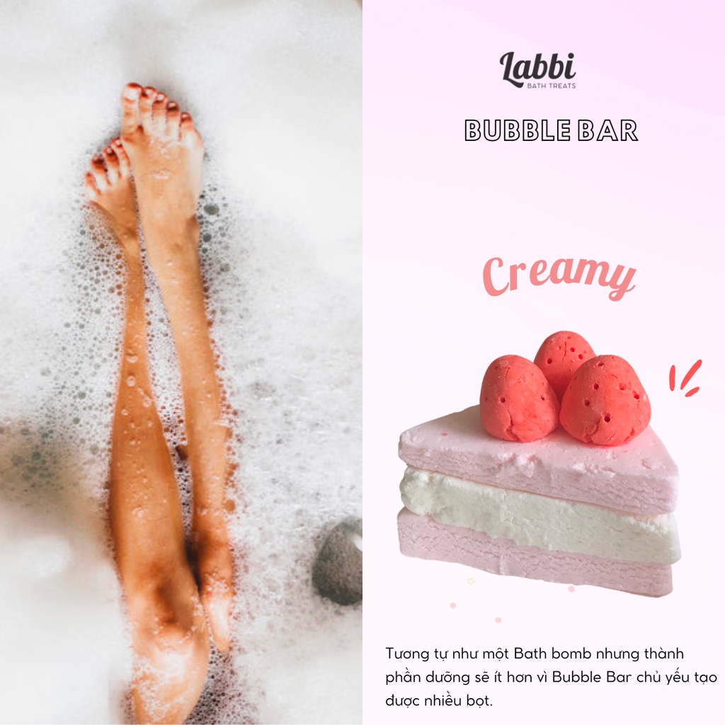 CREAMY [Labbi] Bubble Bar / Viên sủi bồn tắm / Tạo bọt bồn tắm