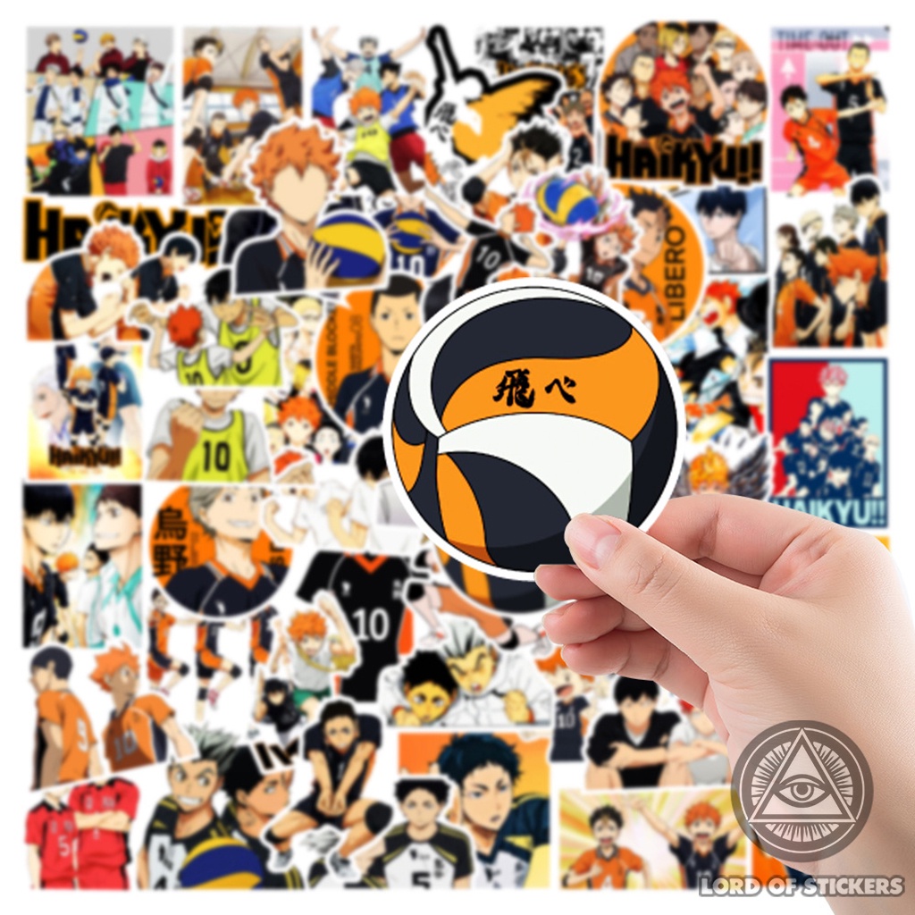Set 50 Nhãn Dán Haikyuu Sticker Hoạt Hình Vua Bóng Chuyền Anime Manga Chống Thấm Nước Trang Trí Mũ Bảo Hiểm, Laptop, Sổ
