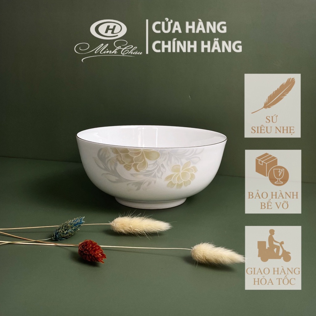 [Sứ Siêu Nhẹ] Bát Tô Sứ Xương Hoa Kiểu Hàn Quốc - Sứ Minh Châu - BONE-TH07 KVH