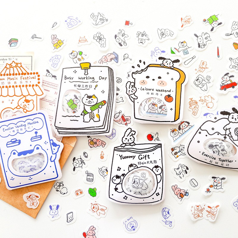 Set 40 hình dán sticker bé gái ngộ nghĩnh