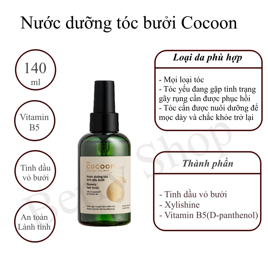 Nước dưỡng tóc tinh dầu bưởi Cocoon&amp; Sachi phục hồi tóc Cocoon , Dưỡng tóc Cocoon