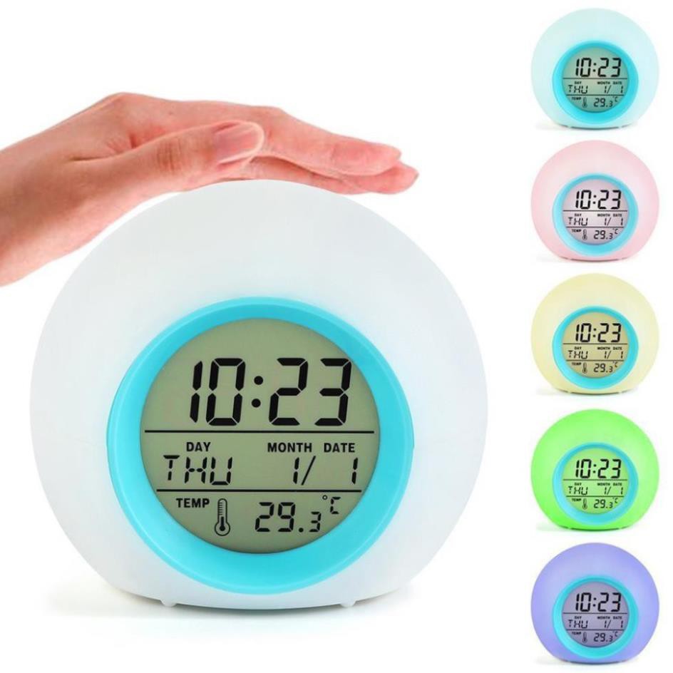 [TẶNG KÈM PIN 3A] ⏰ Đồng Hồ Báo Thức Để bàn Màn Hình LCD ⏰ Đa Chức Năng: Xem giờ, Báo thức, Xem lịch, Nhiệt kế, Đèn ngủ