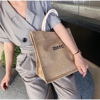 Túi cói đi biển merci