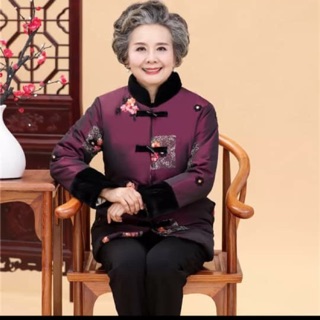 Áo khoác lót lông cổ tàu cho các bà các mẹ