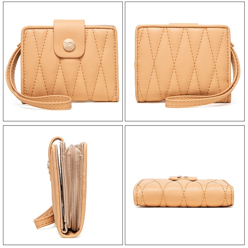 Ví cầm tay có dây khóa kéo thời trang dành cho bạn nữ