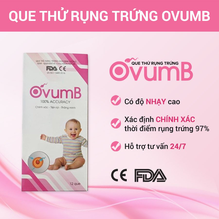 Que thử trứng OvumB chính xác 99% - hộp 12 que