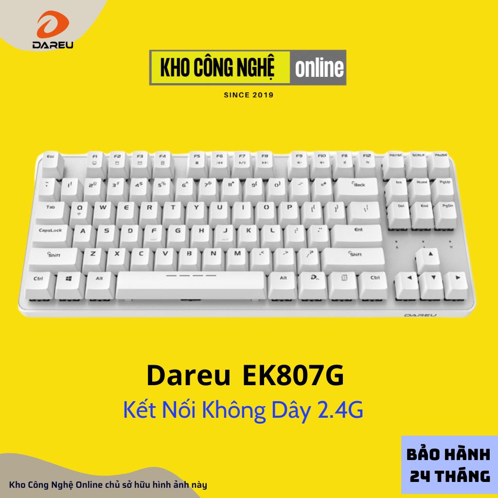 Bàn phím cơ không dây Dareu EK807G Black / White